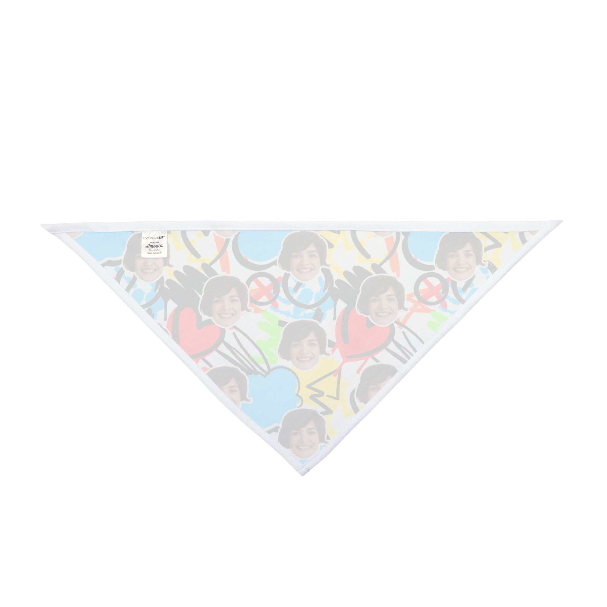 CUSTOM FACE Pet Bandana. Cartoon Graffiti Print. Match Your Best Friend!