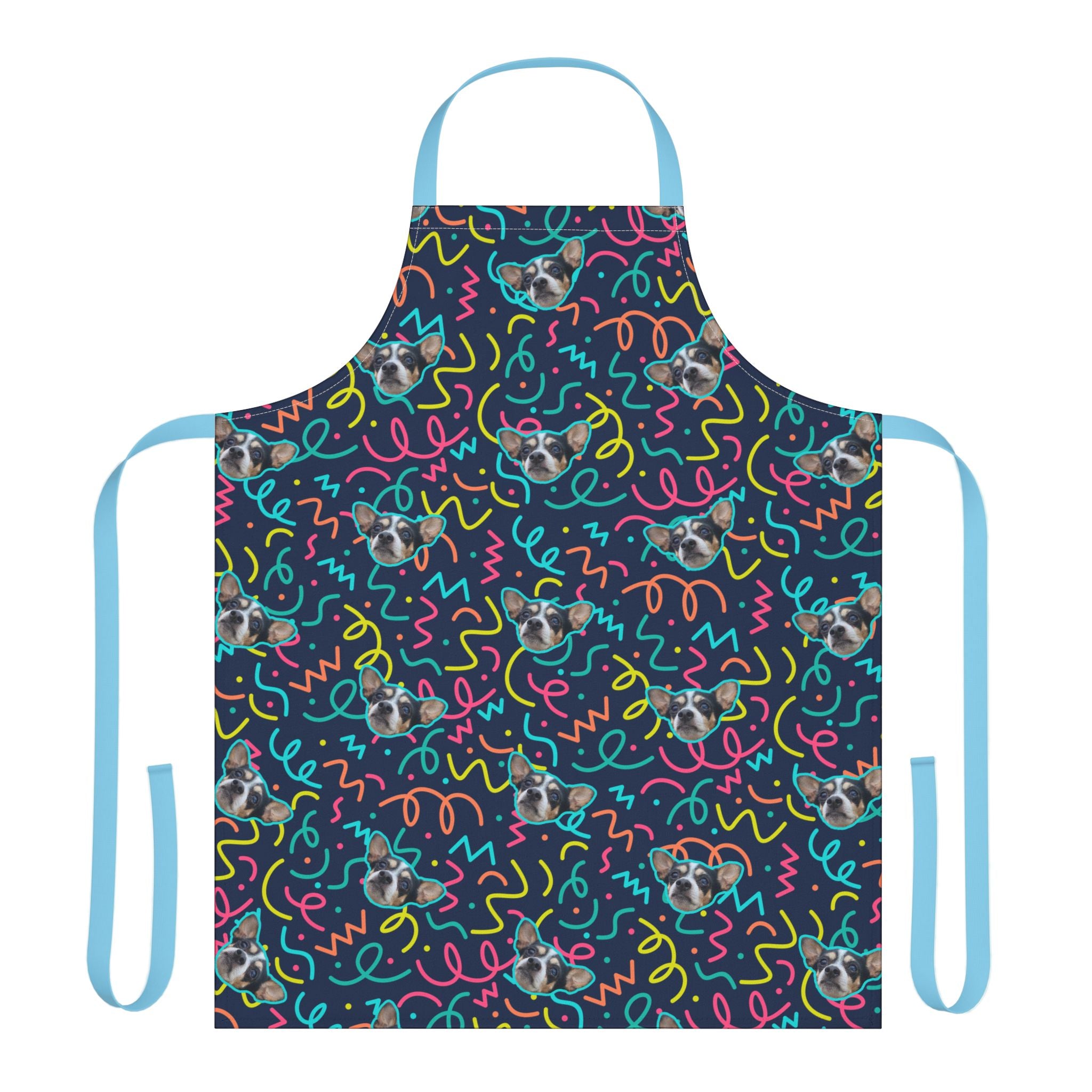 CUSTOM PET FACE Kitchen Apron. Arcade Pop Print.