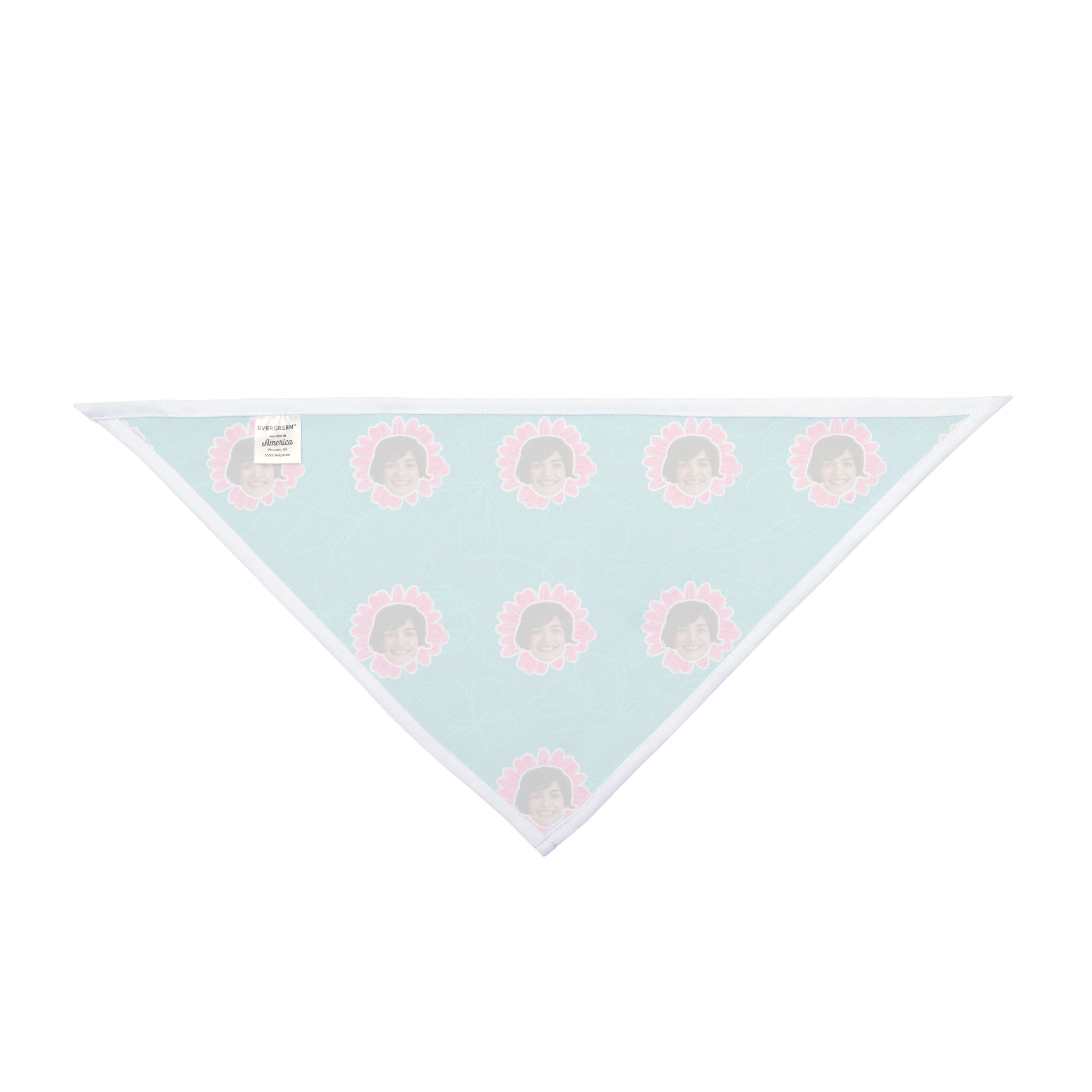 CUSTOM FACE Pet Bandana. Pink Daisy Print. Match Your Best Friend!