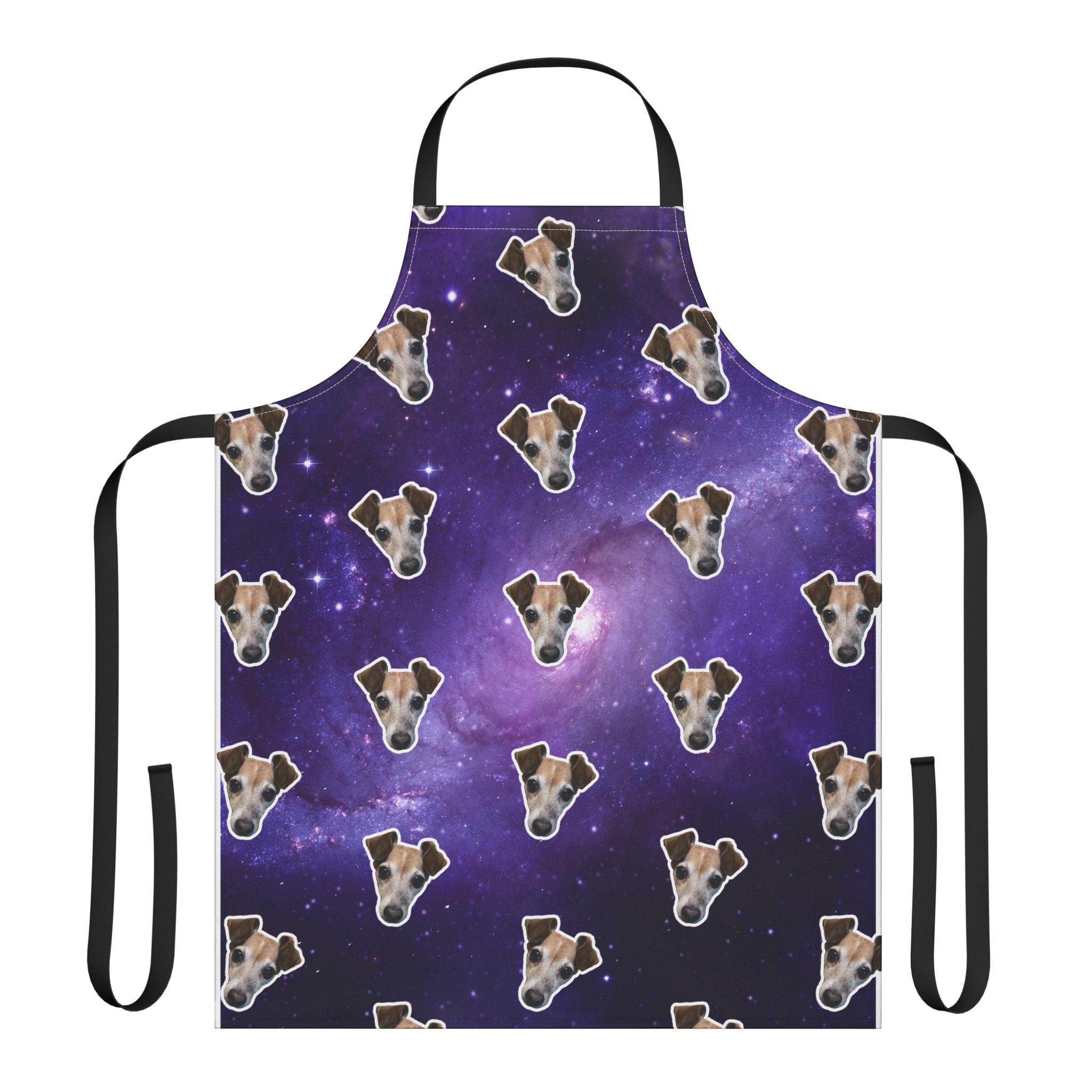CUSTOM PET FACE Kitchen Apron. Galaxy Space Print.