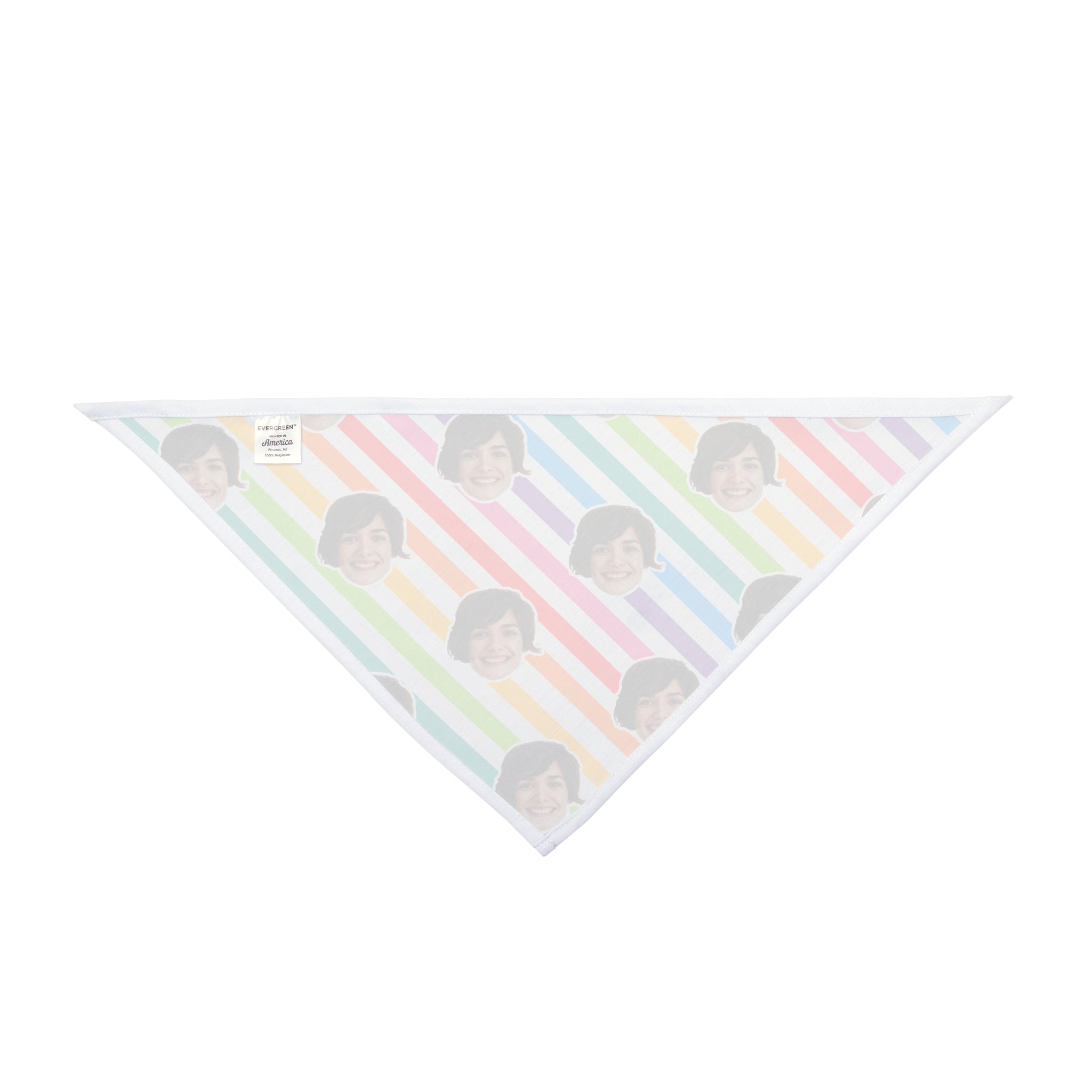 CUSTOM FACE Pet Bandana. Rainbow Stripes Print. Match Your Best Friend!