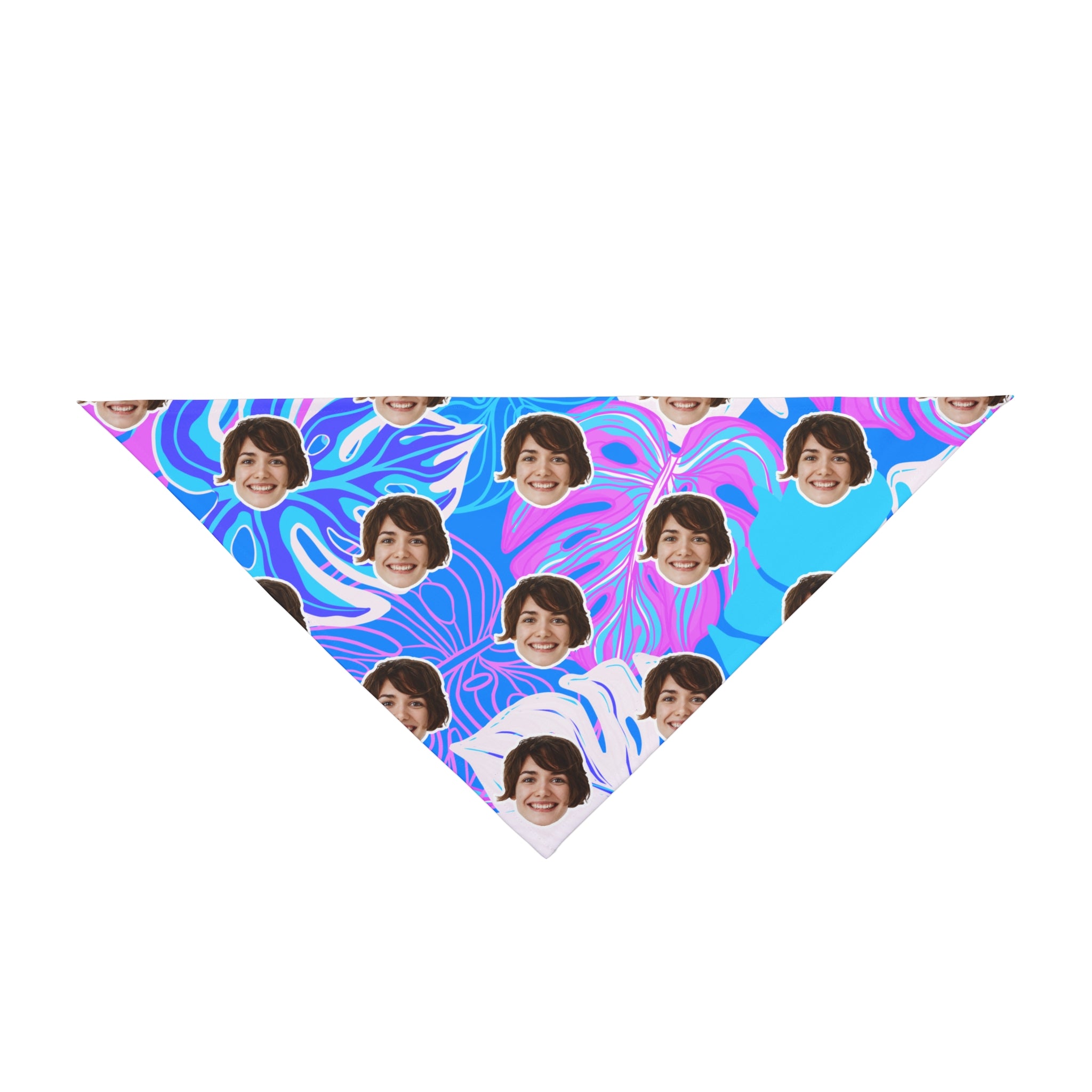 CUSTOM FACE Pet Bandana. Vibrant Flora Print. Match Your Best Friend!