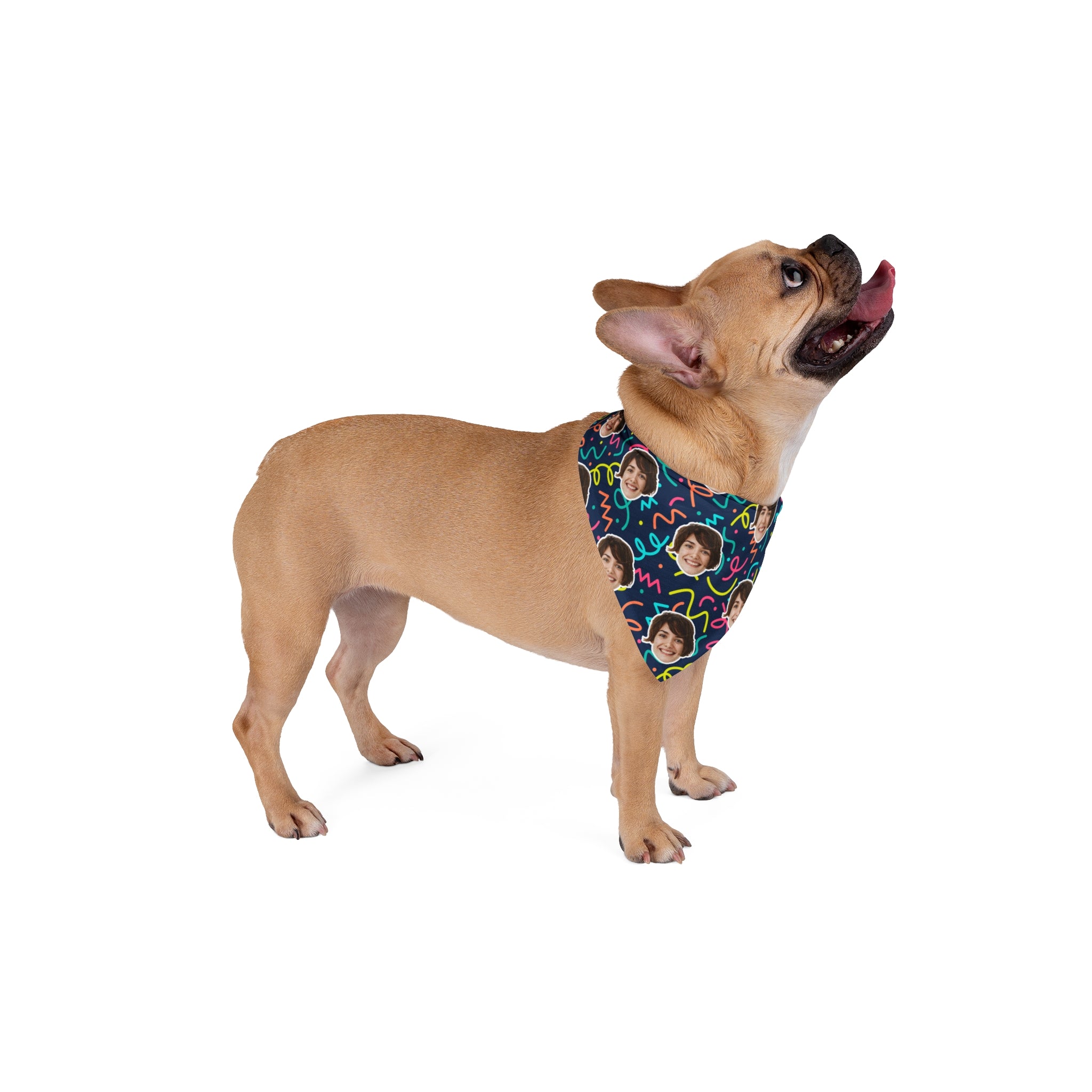 CUSTOM FACE Pet Bandana. Arcade Pop Print. Match Your Best Friend!