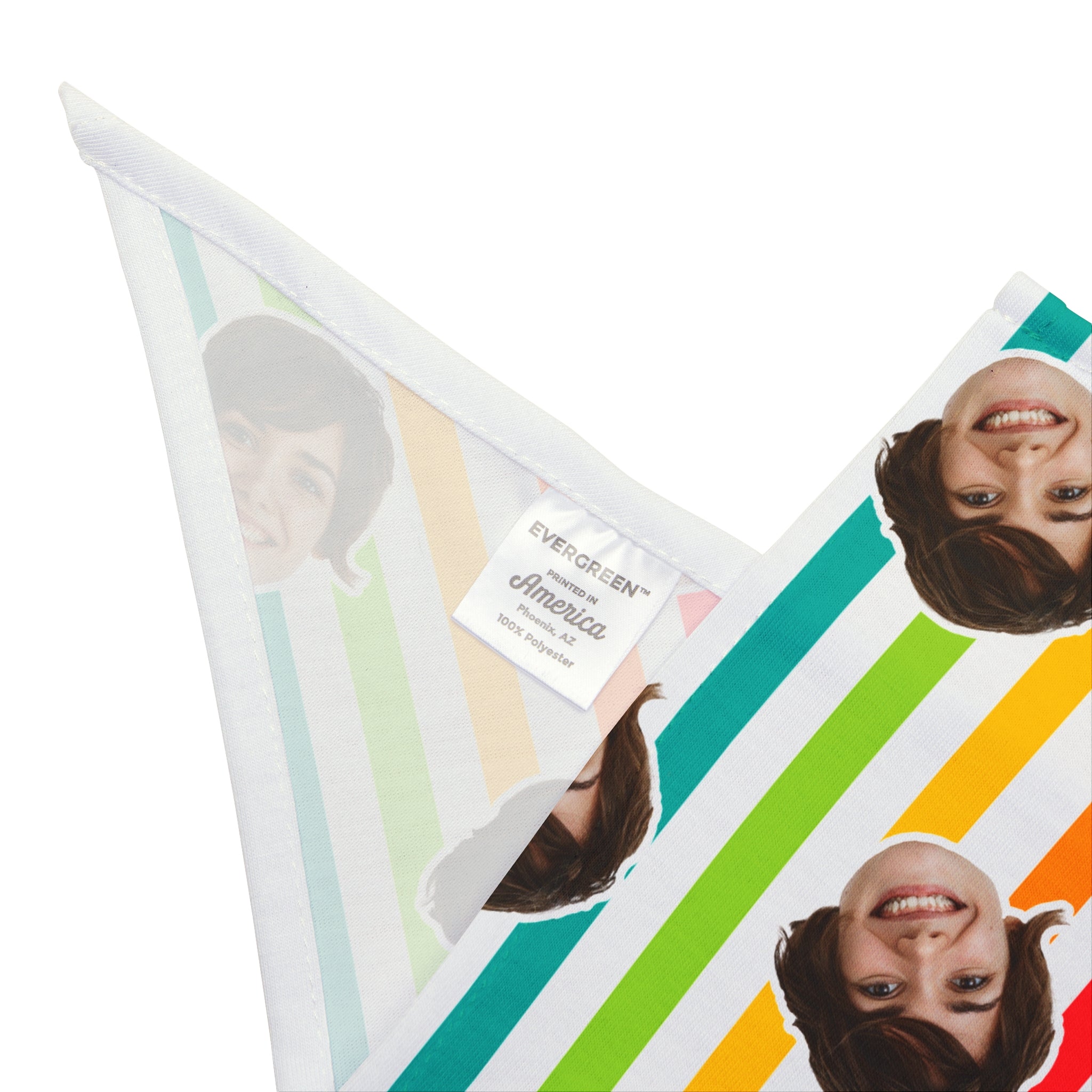 CUSTOM FACE Pet Bandana. Rainbow Stripes Print. Match Your Best Friend!